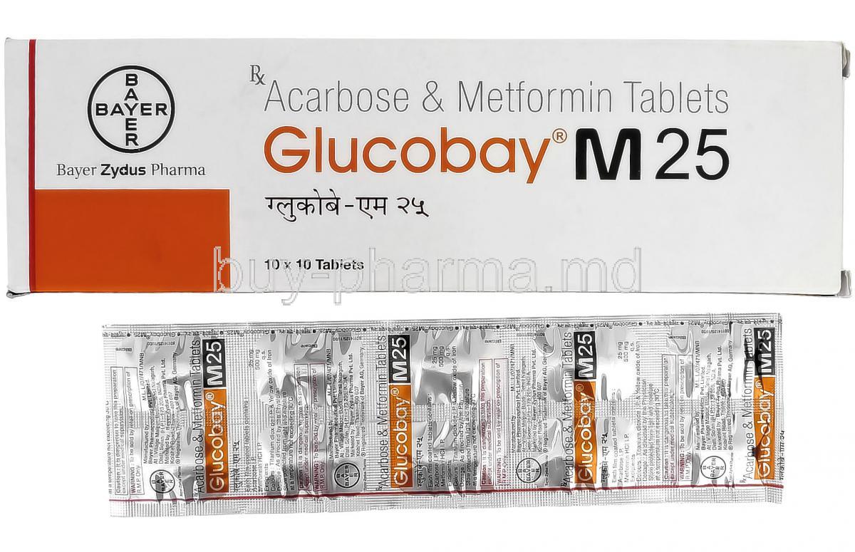 Glucobay M 25 Tablet